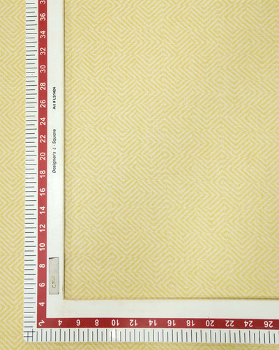 YELLOW COTTON-LINEN JACQUARD FABRIC