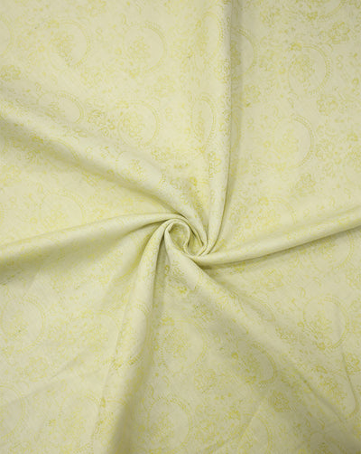 YELLOW COTTON-LINEN JACQUARD FABRIC