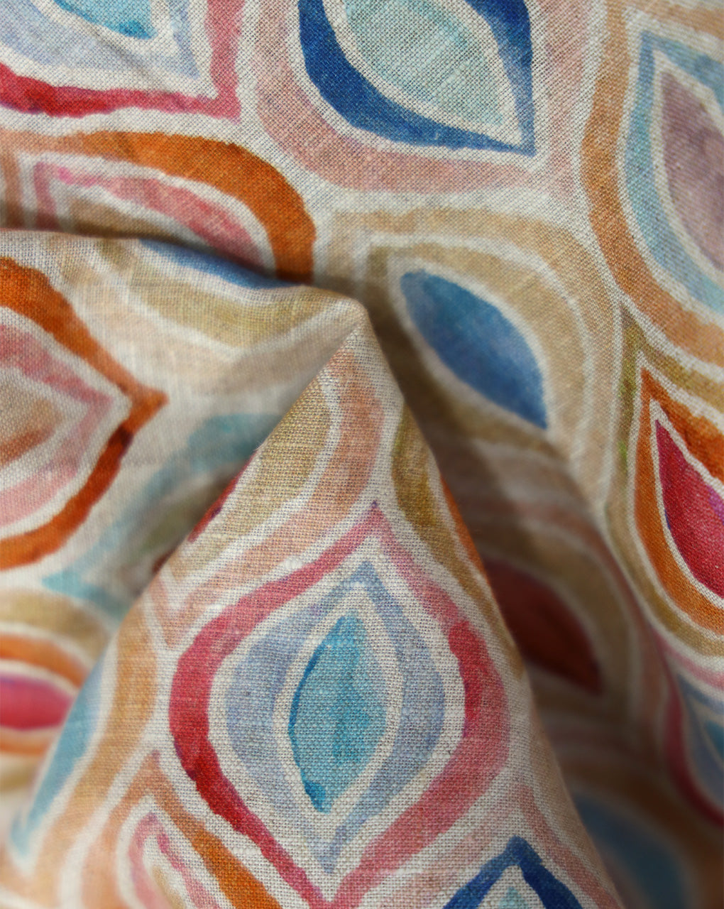 MULTICOLOR PRINTED LINEN FABRIC