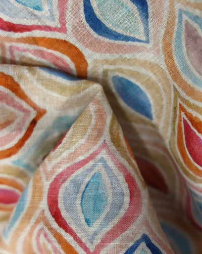 MULTICOLOR PRINTED LINEN FABRIC