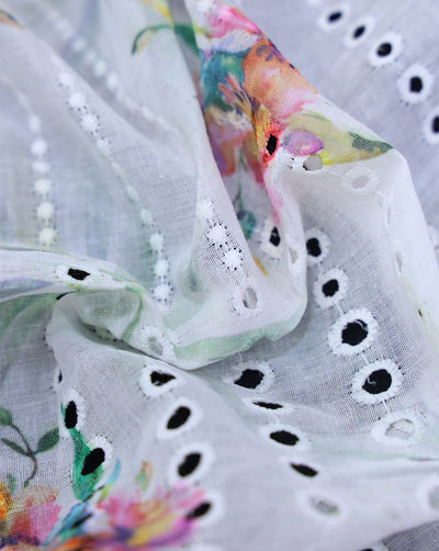 Schiffli Printed Fabric