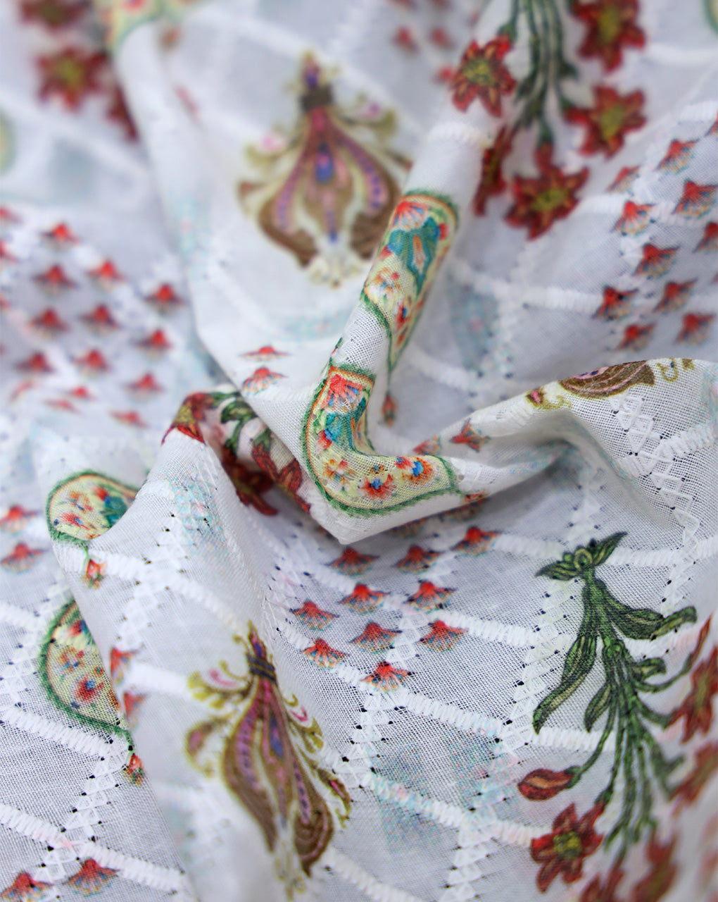 Schiffli Printed Fabric