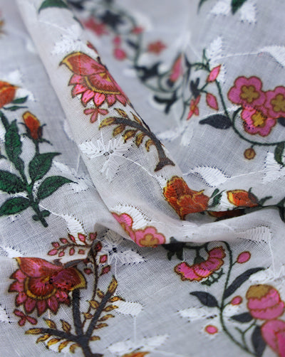 Schiffli Printed Fabric