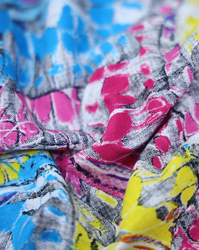 Cotton Schiffli Printed Fabric