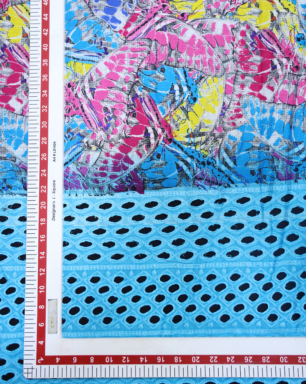 Cotton Schiffli Printed Fabric