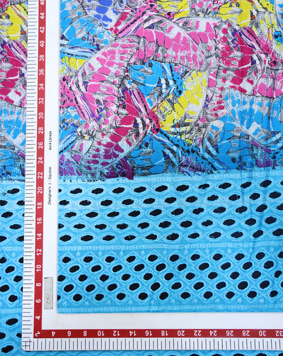 Cotton Schiffli Printed Fabric
