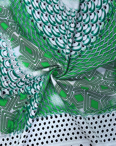Cotton Schiffli Printed Fabric