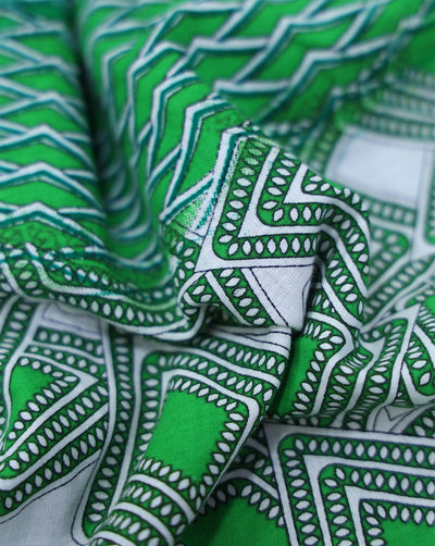 Cotton Schiffli Printed Fabric