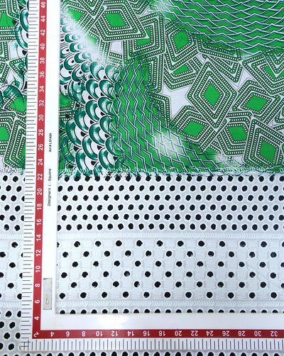 Cotton Schiffli Printed Fabric