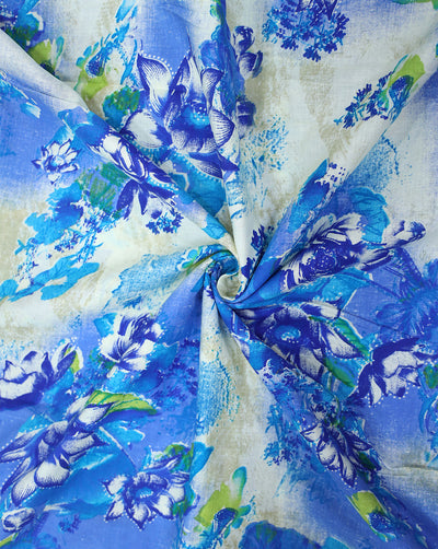 Cotton Schiffli Printed Fabric
