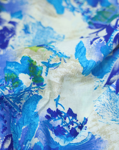 Cotton Schiffli Printed Fabric