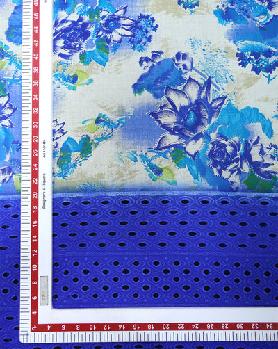 Cotton Schiffli Printed Fabric