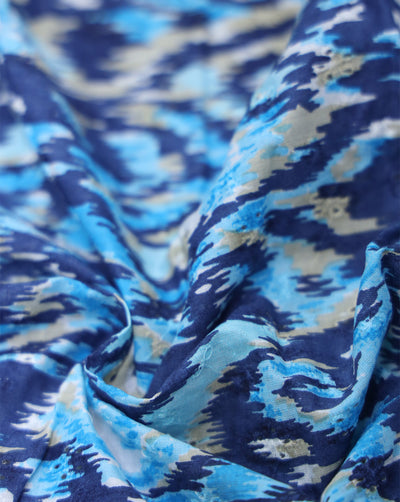 Cotton Schiffli Printed Fabric
