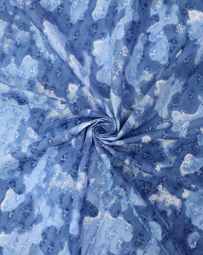 Cotton Schiffli Printed Fabric