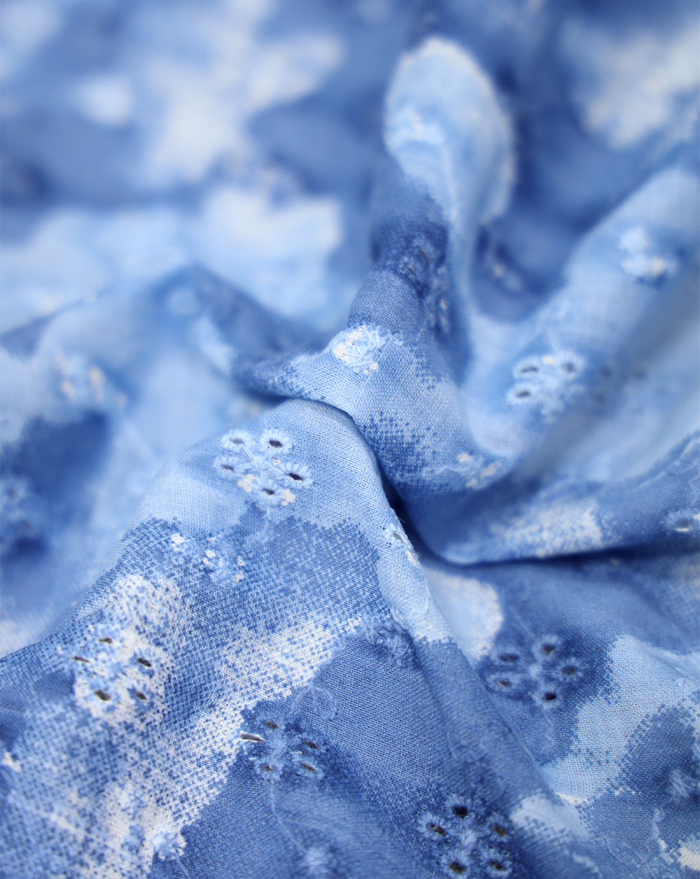 Cotton Schiffli Printed Fabric