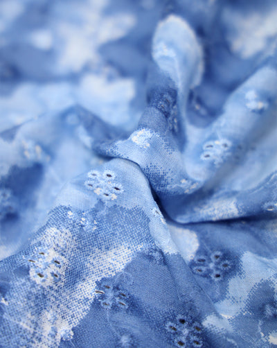 Cotton Schiffli Printed Fabric