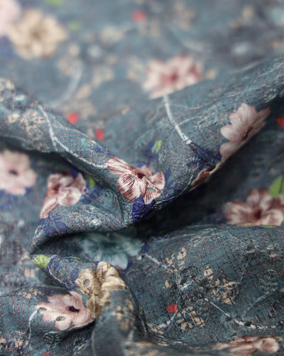 Cotton Schiffli Printed Fabric