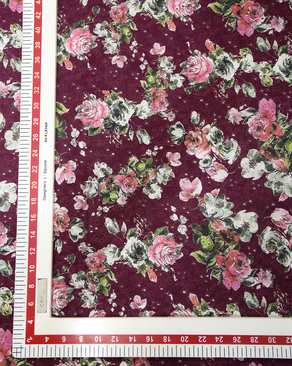 Cotton Schiffli Printed Fabric