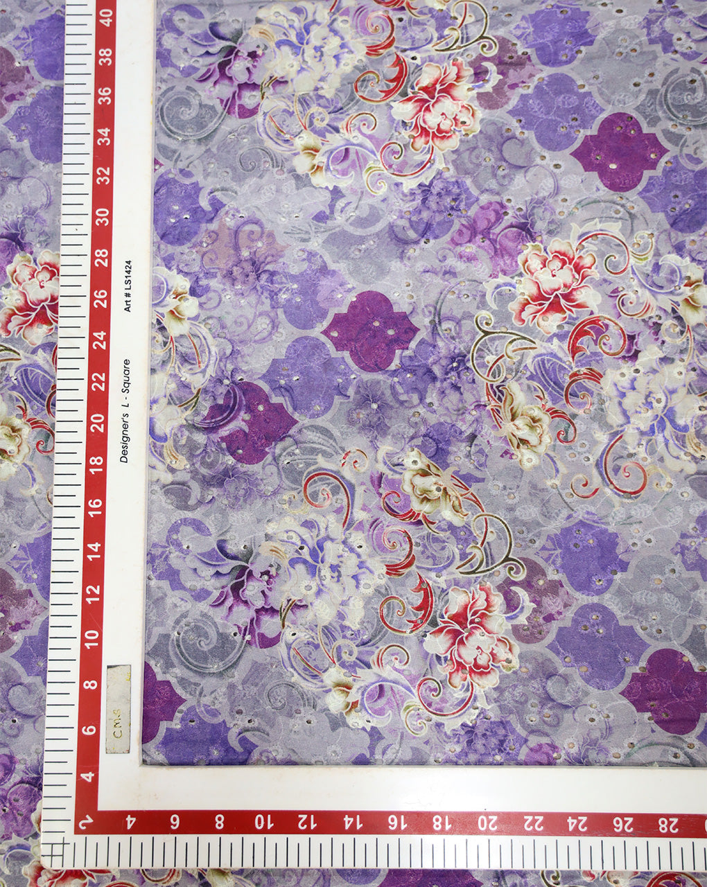 Cotton Schiffli Printed Fabric
