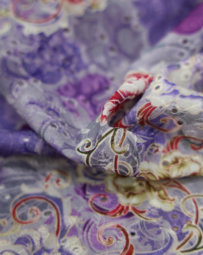 Cotton Schiffli Printed Fabric