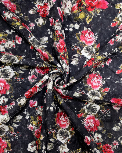 Cotton Schiffli Printed Fabric
