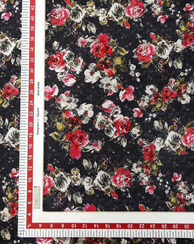 Cotton Schiffli Printed Fabric