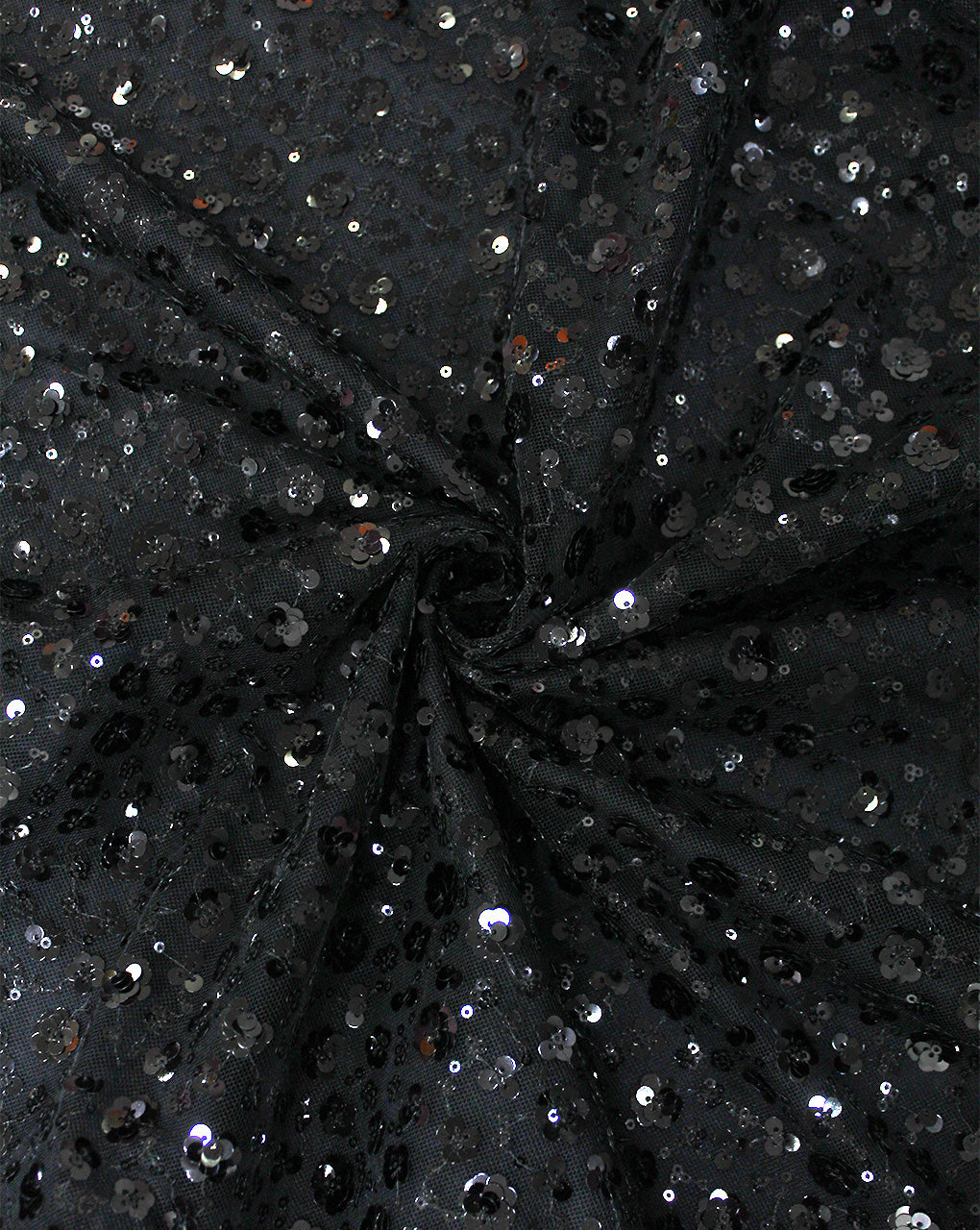 BLACK SEQUINS NET FABRIC