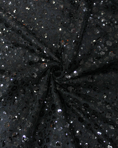 BLACK SEQUINS NET FABRIC