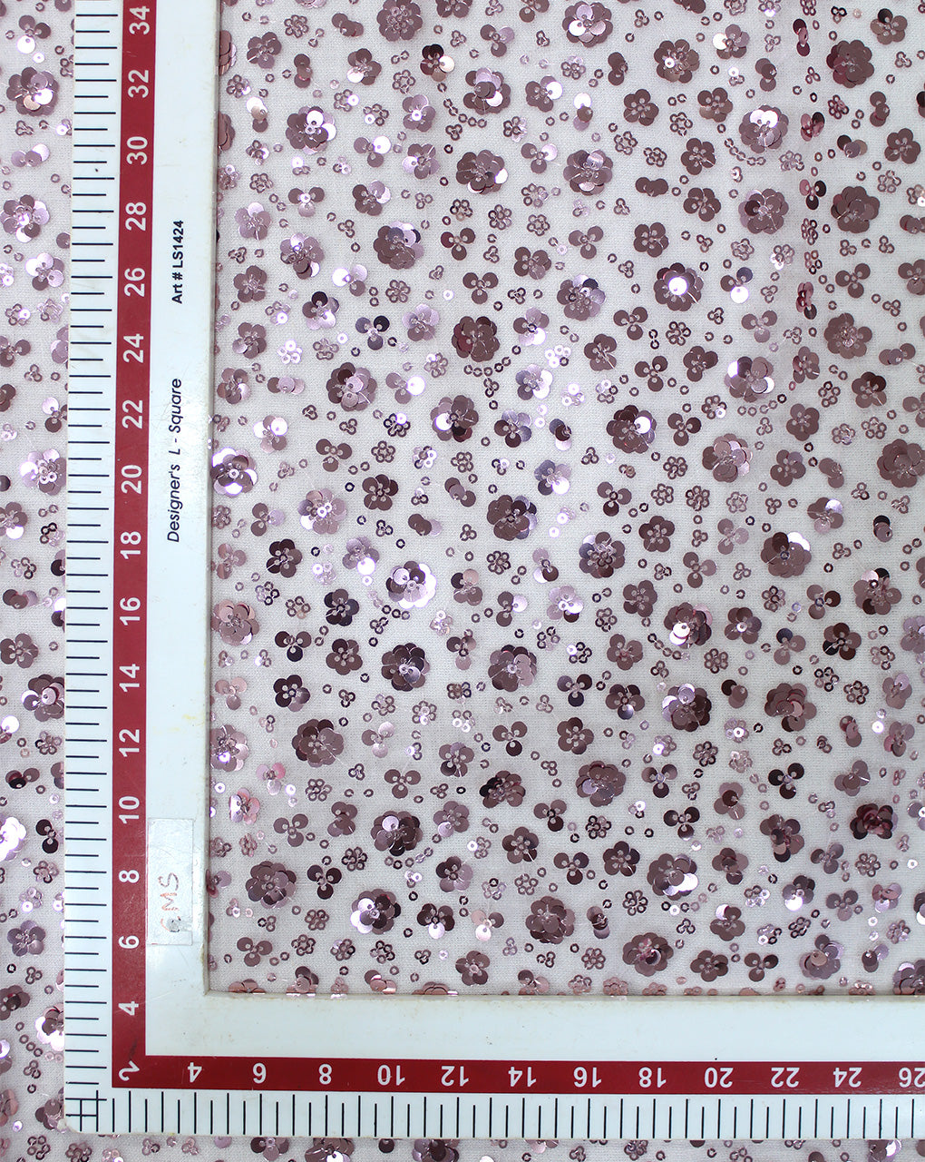 PINK SEQUINS NET FABRIC