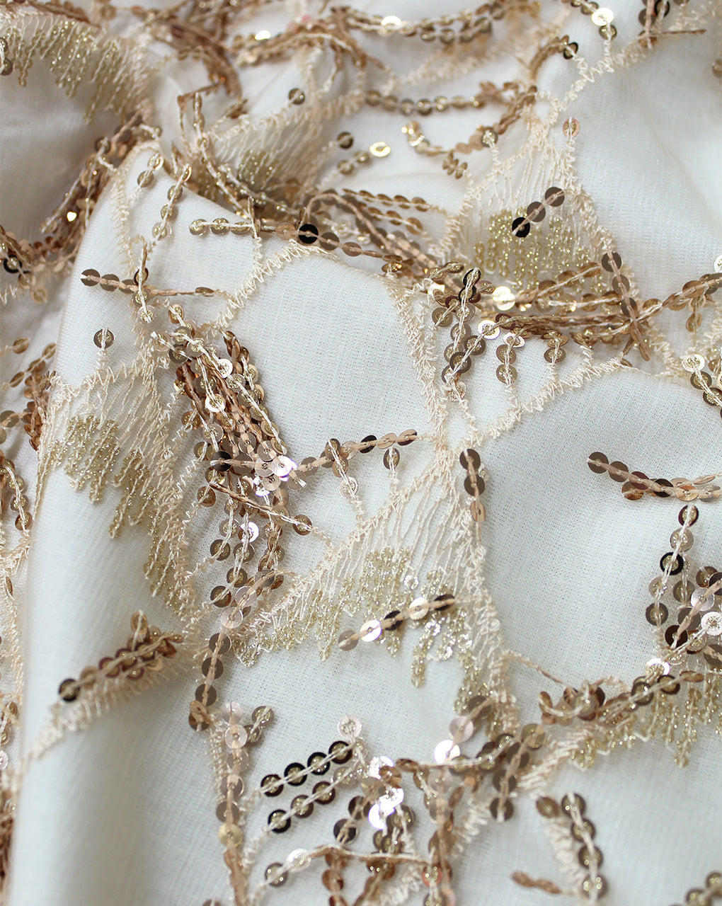 GOLDEN SEQUINS NET FABRIC