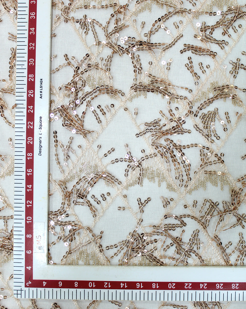 GOLDEN SEQUINS NET FABRIC