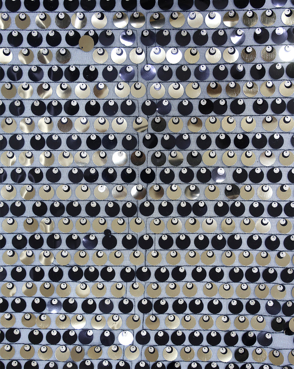 BLACK AND GOLD SEQUINS NET FABRIC