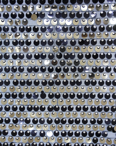 BLACK AND GOLD SEQUINS NET FABRIC