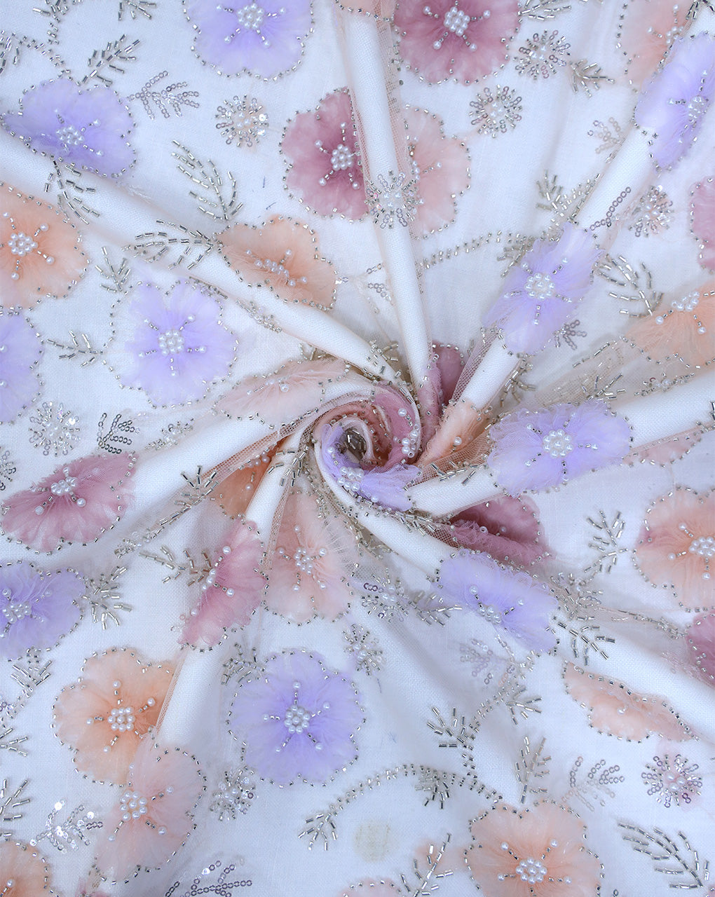 FLORAL CUTDANA NET FABRIC