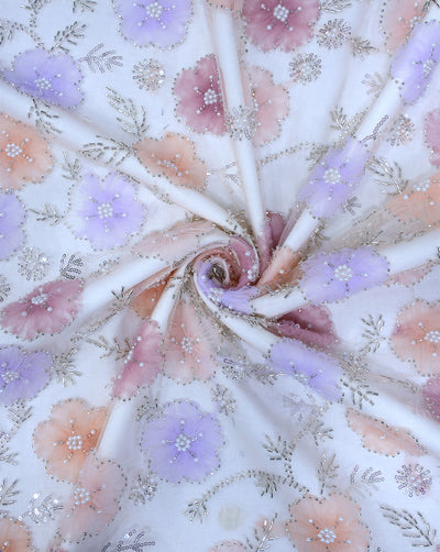 FLORAL CUTDANA NET FABRIC
