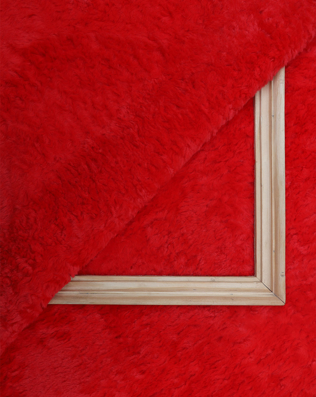 SCARLET RED ARTIFICIAL FUR FABRIC