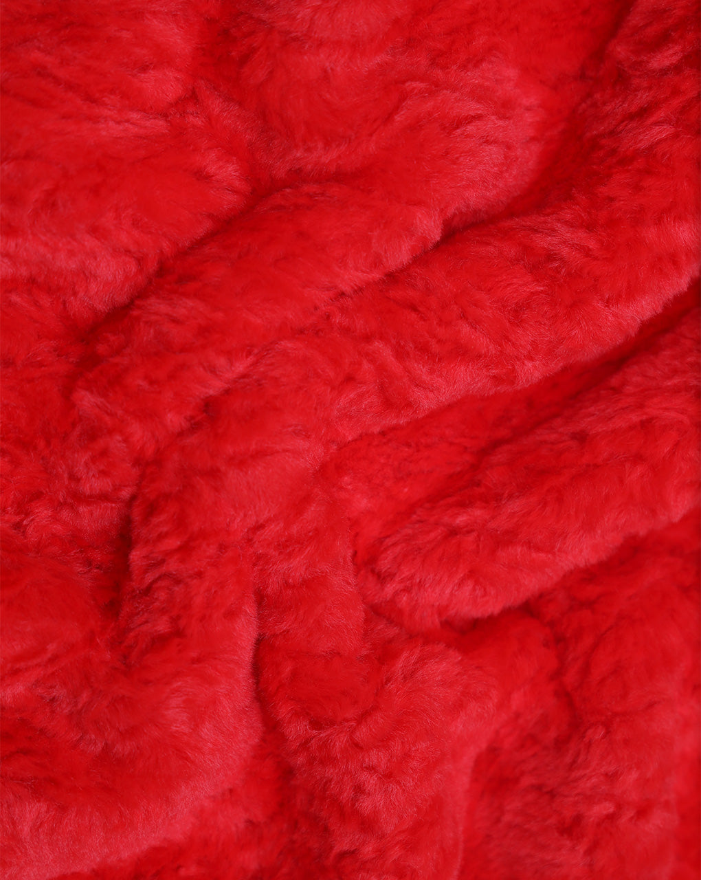 SCARLET RED ARTIFICIAL FUR FABRIC