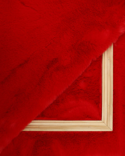 RED ARTIFICIAL FUR FABRIC
