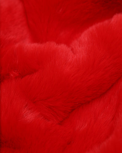 RED ARTIFICIAL FUR FABRIC