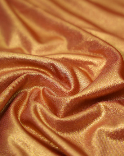 DARK PEACH POLYESTER KNITTED FOIL FABRIC