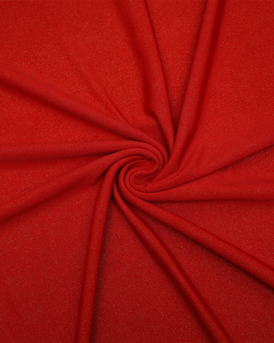 RED POLYESTER KNITTED FOIL FABRIC