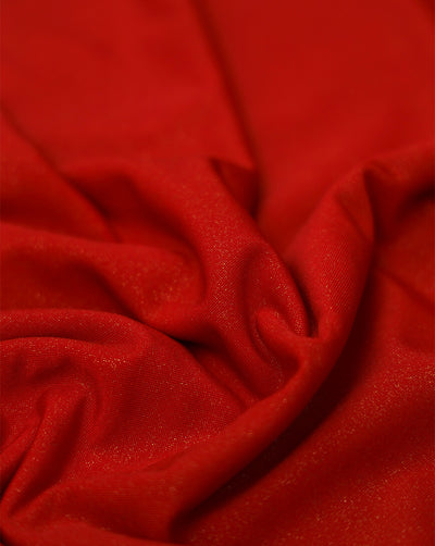 RED POLYESTER KNITTED FOIL FABRIC