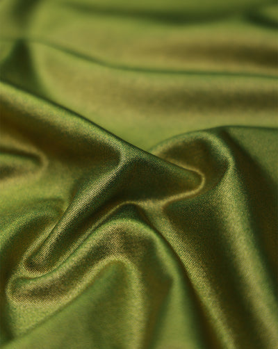 PARROT GREEN POLYESTER KNITTED FOIL FABRIC