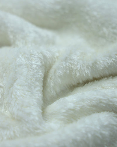 WHITE ARTIFICIAL FUR FABRIC