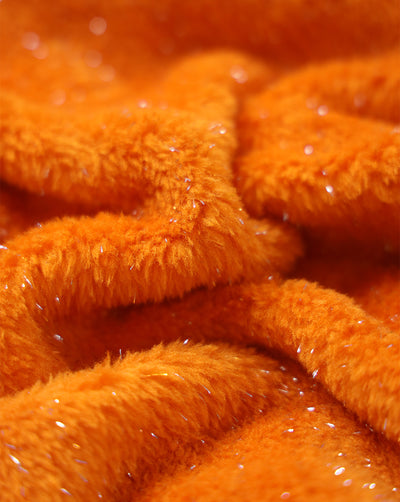 ORANGE ARTIFICIAL FUR FABRIC
