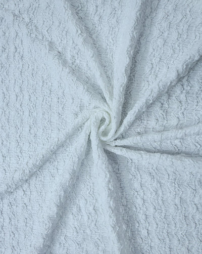 WHITE JACQUARD LYCRA FABRIC