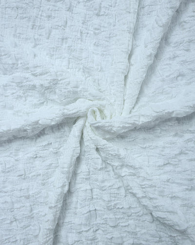 WHITE JACQUARD LYCRA FABRIC