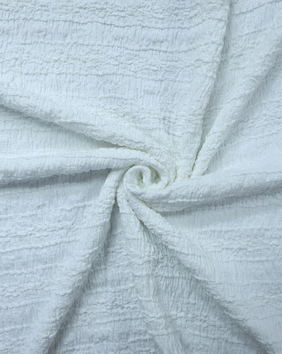 WHITE JACQUARD LYCRA FABRIC