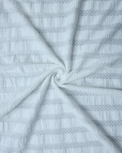 WHITE JACQUARD LYCRA FABRIC