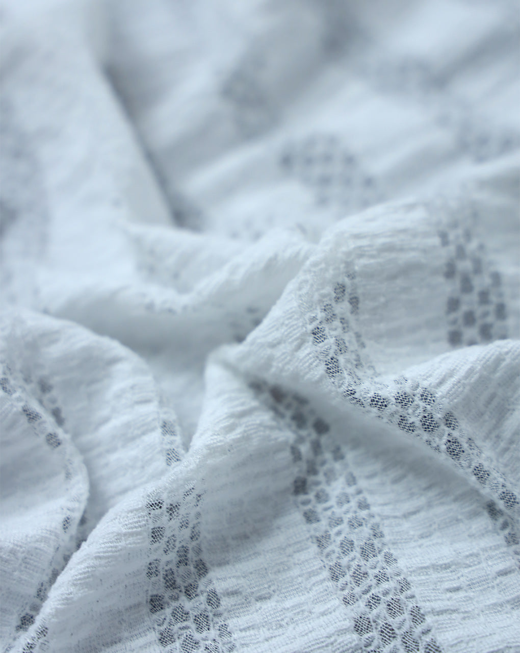 WHITE JACQUARD LYCRA FABRIC